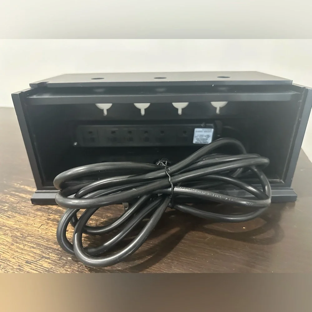 Pottery Barn Black Cable Management Charging Station Desk Stationery Organizer
